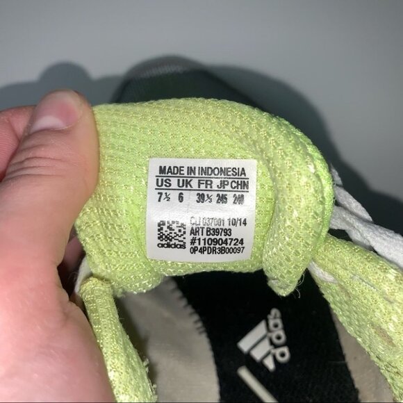 Adidas Running Shoes Neon Yellow White Grey Workout Sneakers Size 7.5 US Women’s - Picture 7 of 9